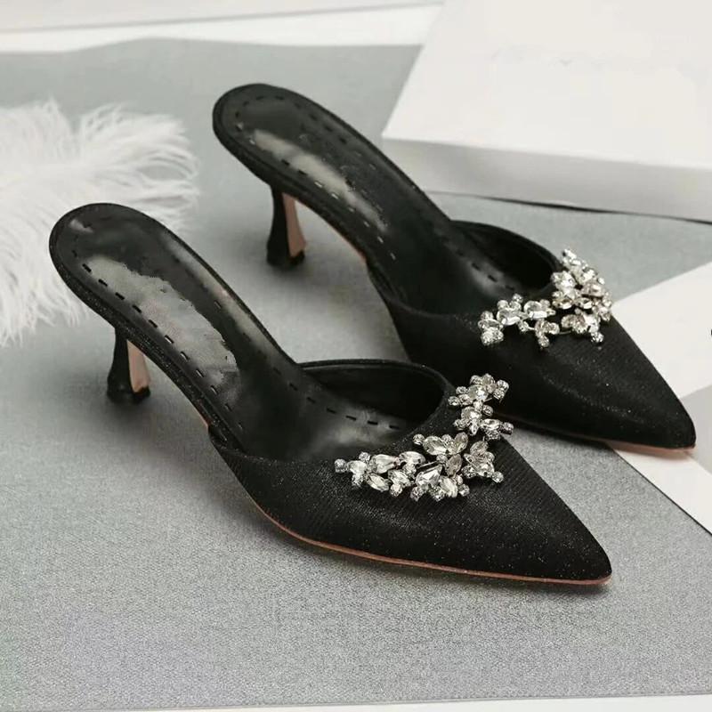 

New fairy tale style women's shoes thin middle heel star women's shoes glitter rhinestone sandals exquisite1, Beige