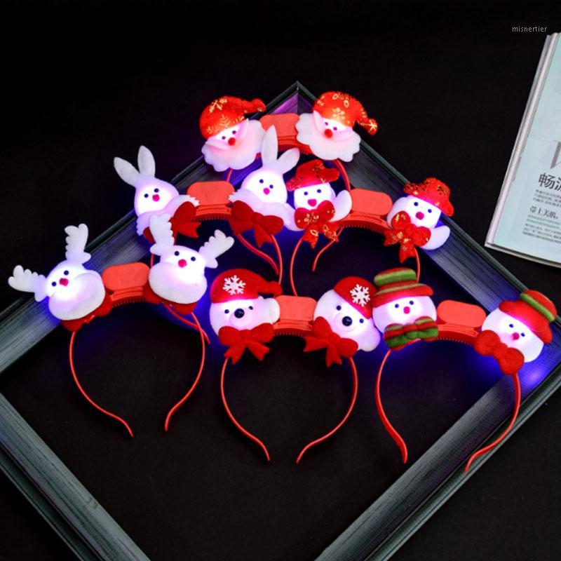 

Christmas LED Flashing Headband Kids Adults Santa Reindeer Snowman Bear Light Up Glowing Hair Band Halloween Party Supplies1