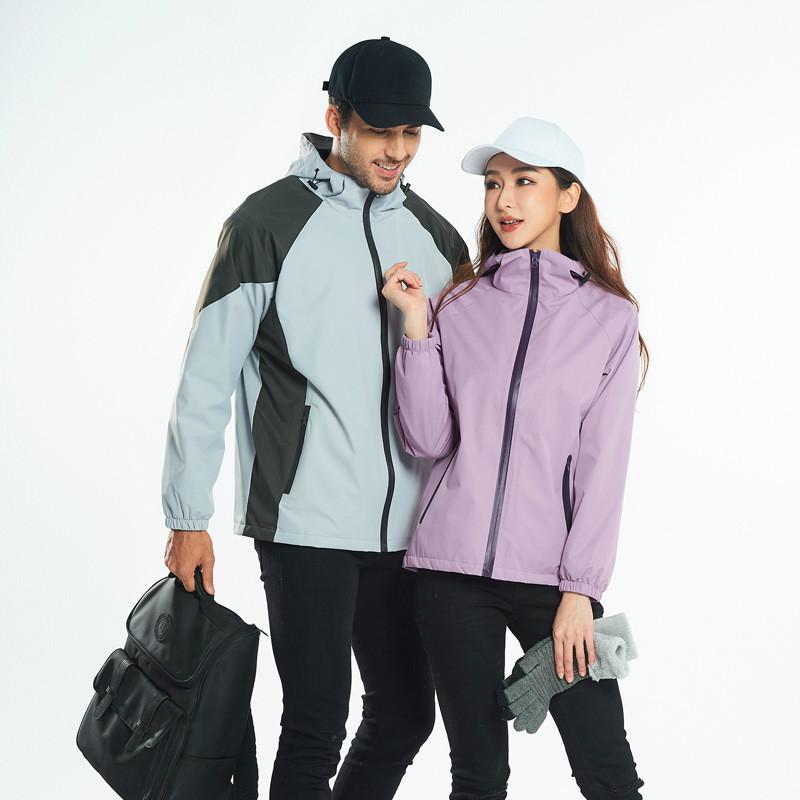 

Waterproof Hooded Windproof Jacket Coat Couples Outdoor Hiking Jacket Coat Women Men Mountain Skiing Fishing Outwear Clothes, Women pink