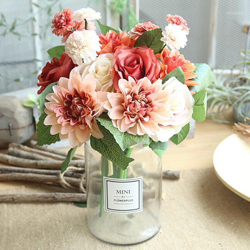 

High Quality Artificial Rose Flowers Bouquet 3 Heads Silk Real Touch Flowers Home Garden Decoration Wedding Party Supply Floral1, A3