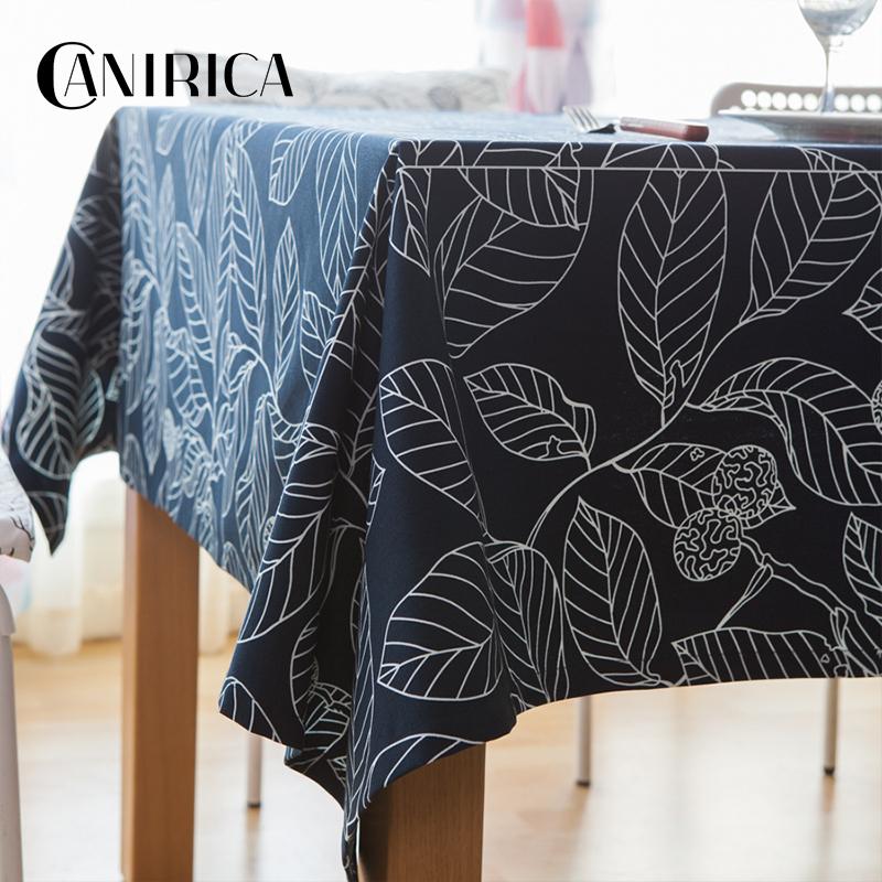 

CANIRICA Table Cloth Kitchen Table Cover Rectangle Tablecloth For Dining Home Decor Navy Blue Pastoral Floral Mantel Mesa