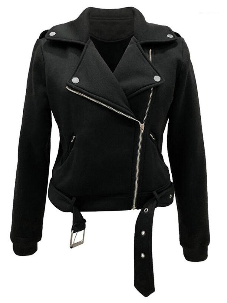 

ladies Autumn Black Slim Cool slim Women Jacket Female Basic Streetwear Zipper Lapel Motorcylce Faux Femme Outwear Coat -3XL1, White
