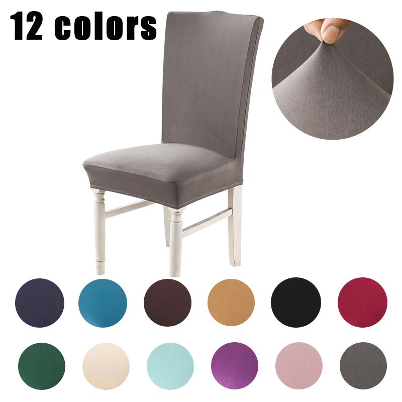 

Solid Elastic Stretch Chair Cover Anti-dirty Universal Size Removable Seat Cover Slipcovers for Dining Room Banquet Hotel