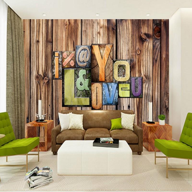 

Drop Shipping Custom Photo Wallpaper Retro Grain 3D Stereo Letter Mural TV Sofa Mural Living Room Restaurant Corridor Wallpaper, As pic
