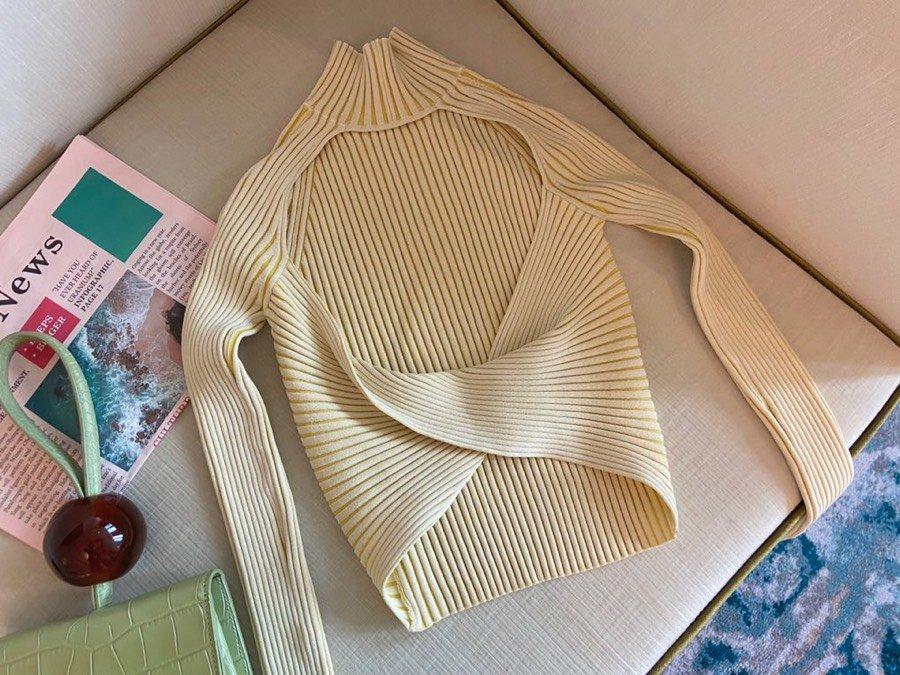 

autumn fashion women high quality backless knitted sweater jumpers for ladies bottoming sweater gdnz 8.30, Yellow