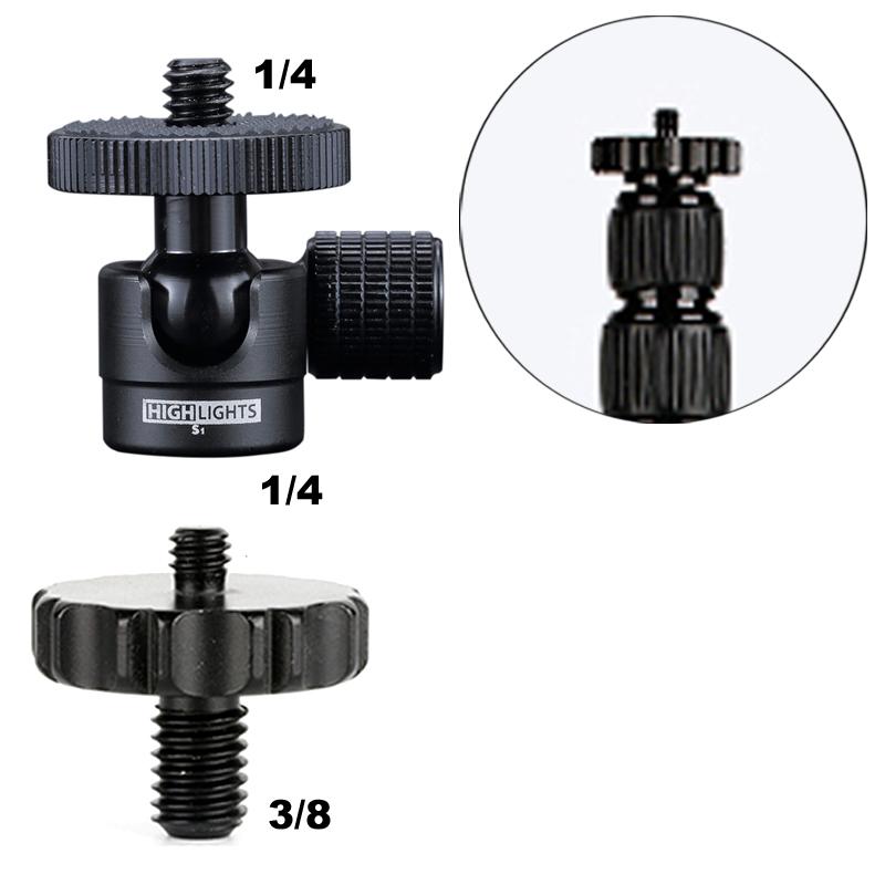 

1/4 to 3/8 screw quick release adapter mount base tripod Central Axis Central Tube bearing plate and ball head Connect monopod