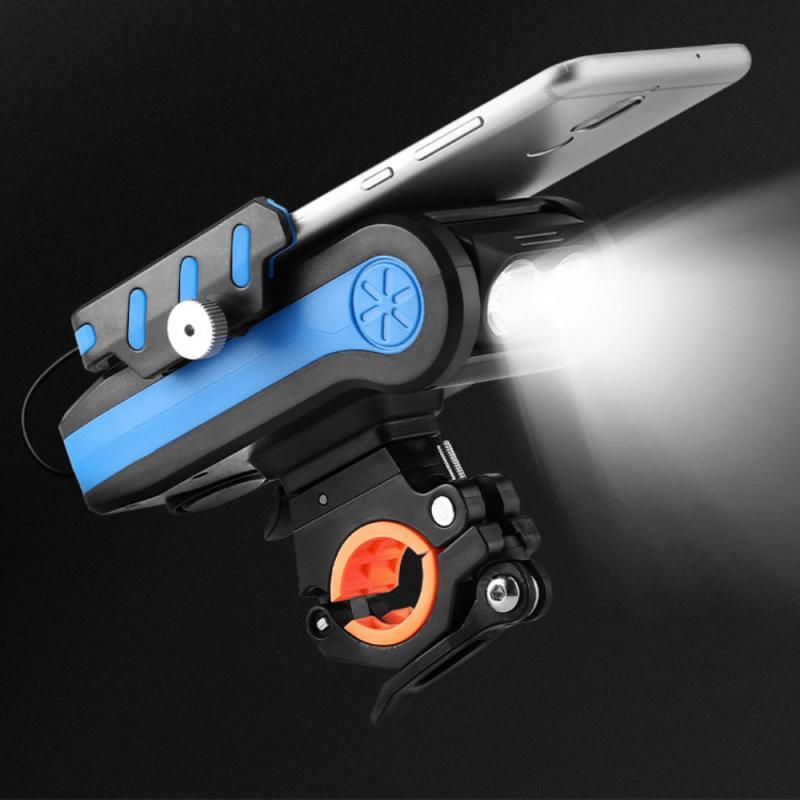 

Aubtec NEW 4 In 1 Multifunctional Mobile Phone Bracket Removable Bicycle 2400/4000mAh Portable Battery Horn Headlight