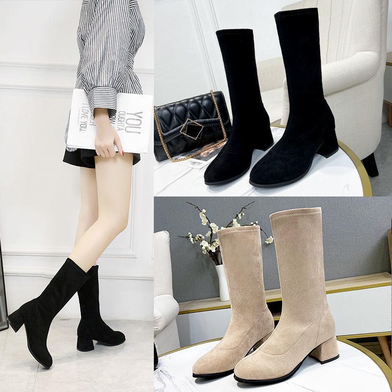 

Comfort casual ladies autumn wedges faux suede boots female footwear 2020 winter fashion classic boots womens shoe, Khaki