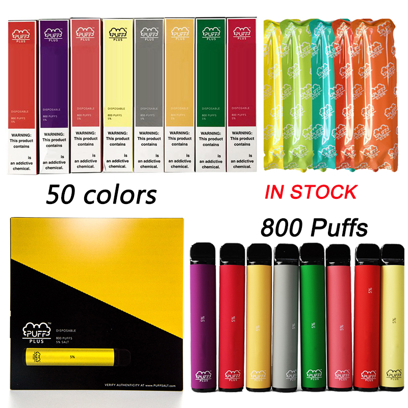 

Puff Bar Plus Disposable E cigarettes Device Pods Vapes Pens Starter Kits 3.2ml Pre-filled empty Vape Pen 800puffs