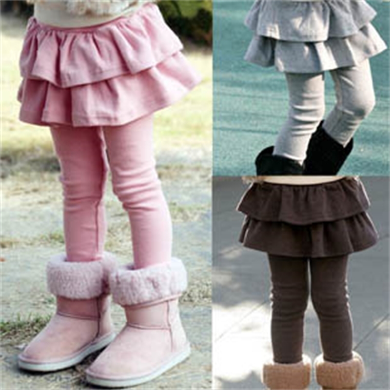 

Free Shipping New Autumn And Winter Children All-match Cake Girls Clothing Child Legging Skirt Trousers Long Trousers LJ201019, Thin black