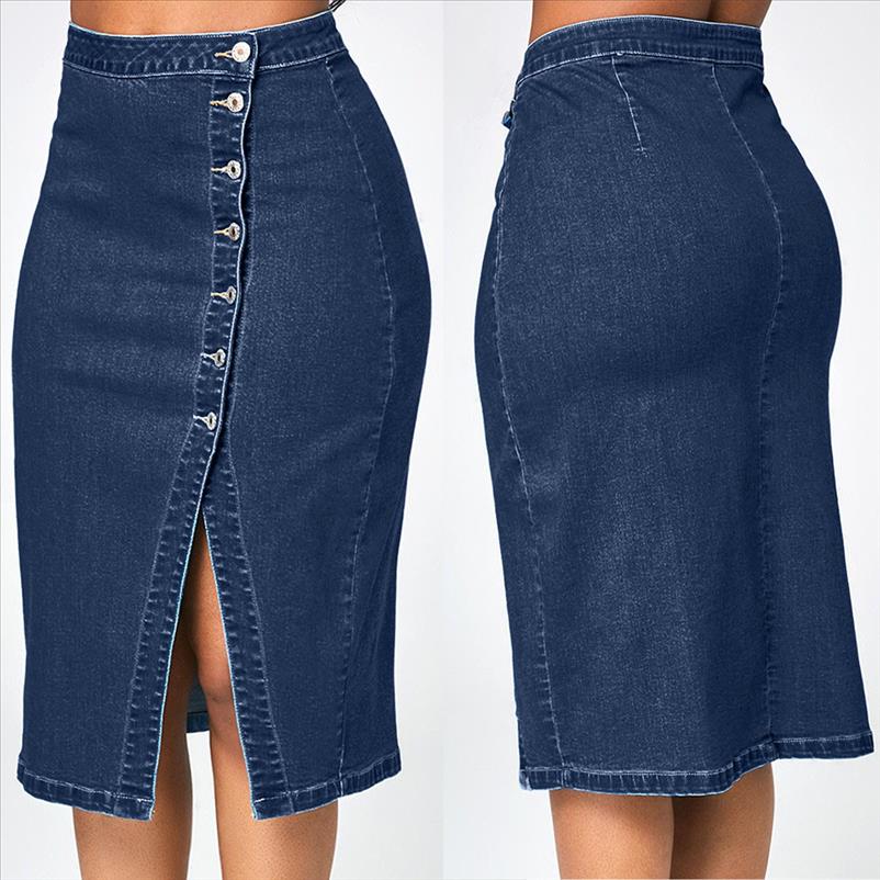 ladies jean skirts long