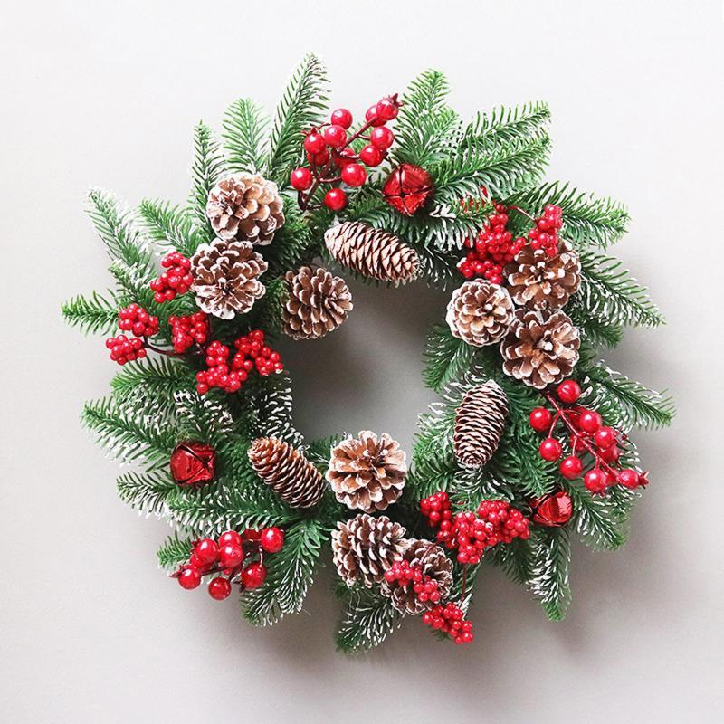 

Xmas Door Hanging Resin Rattan Ornament Wearth Christmas Garland Front Door Decorations With Berries Window Ornaments1, Red