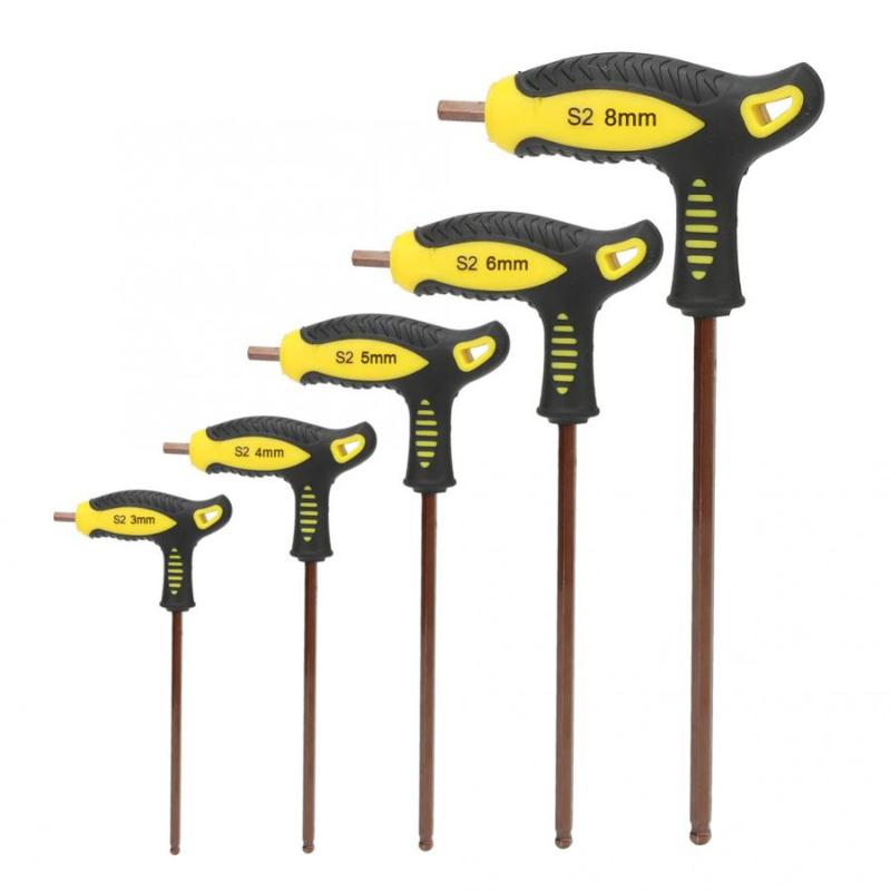 

Ball Head Wrench Set T Shape Long Handle Hex Key Wrench Professional Repairing Hand Tool