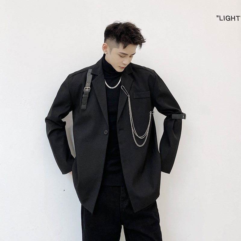 

Autumn 2021 New Arrival in Suit Male Loose Hair Stylist Black Tool Free Shipping Jacket 5B3D