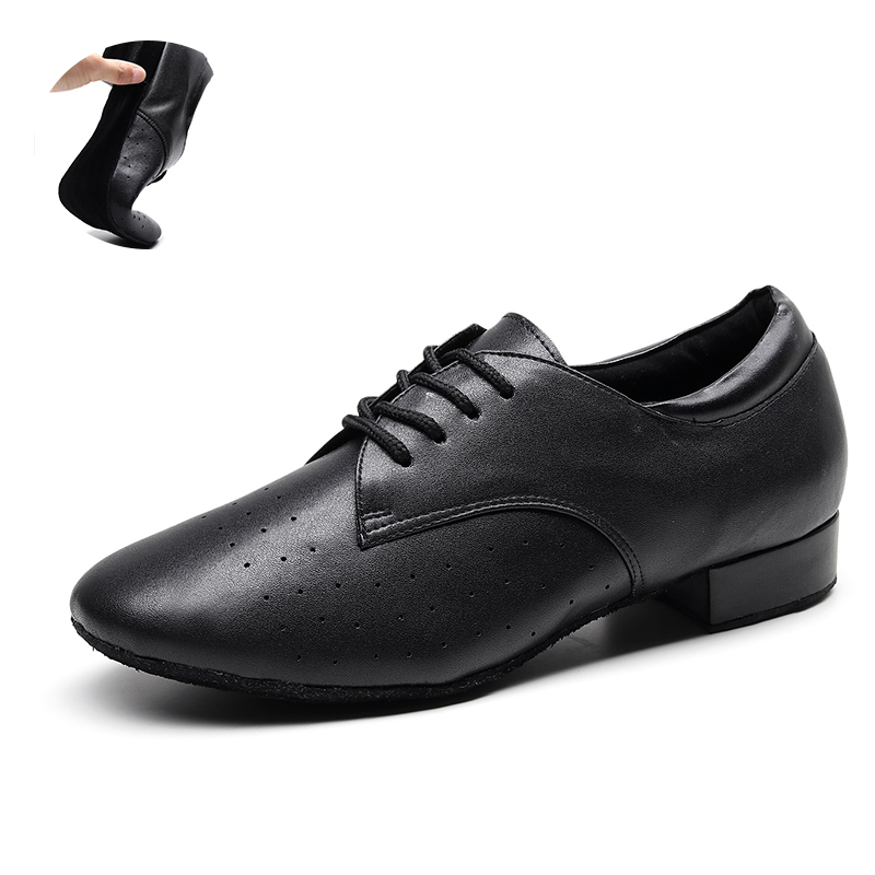 

2021 New Man Genuine Leather Latin Dance Men Soft Bottom Salsa Ballroom Dancing for Wedding Male 2.5cm Heel Latino Shoes 0aom
