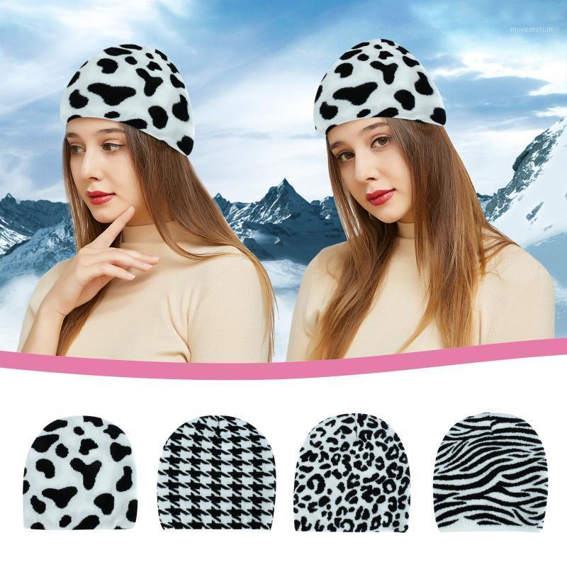

Women's Beanie Autumn Winter Soft Warm Spotted Striped Knitted Hat Cap For Women Skullies Hats Gorra De Mujer Ski Caps Beanies1, White
