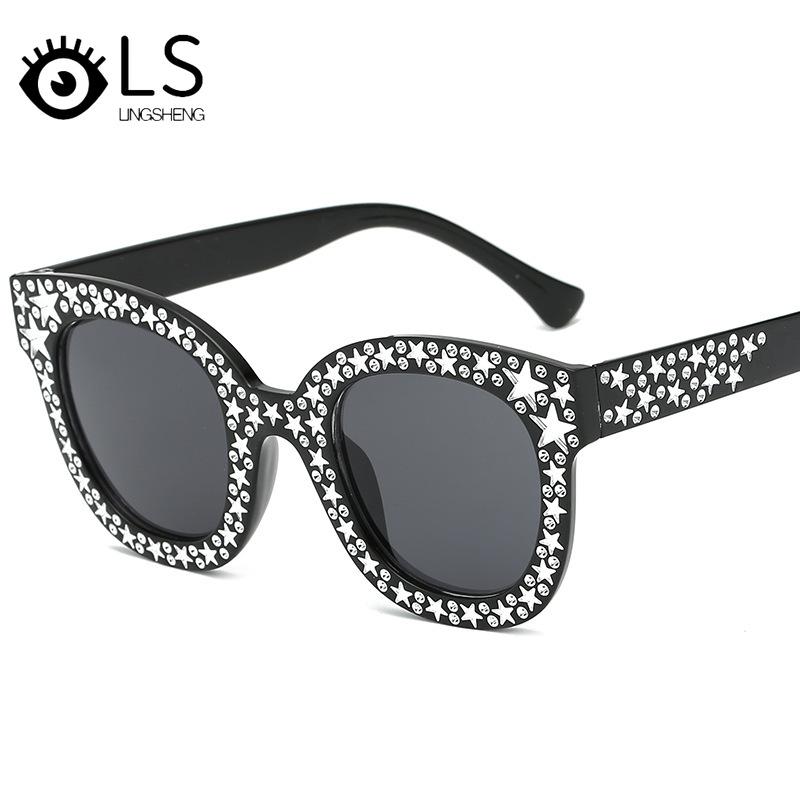 

Sunglasses LS Fashion Colorful Ocean Piece Cute Playful Glasses 2021 Personality Five Pointed Star Jelly Color YB058