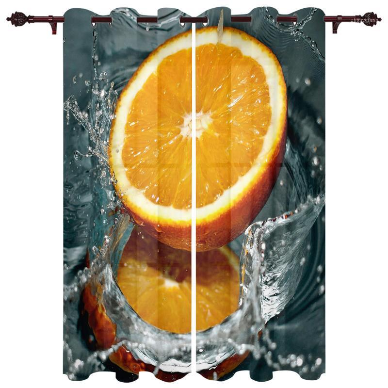

Nice Translucent Curtains With Orange Splash Pattern For Living Room Kitchen Bedroom Decoration Windows Curtain & Drapes