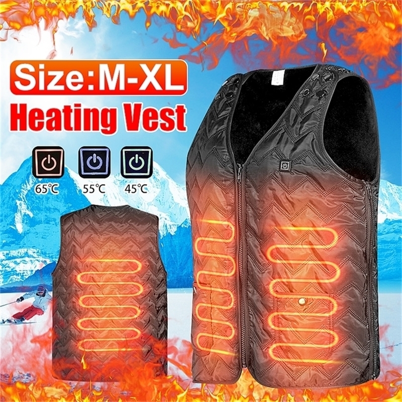 

Winter Outdoor Men Electric Heated Vest USB Heating Vest Winter Thermal Polyester Camping Hiking Warm Hunting Jacket 201214, Red
