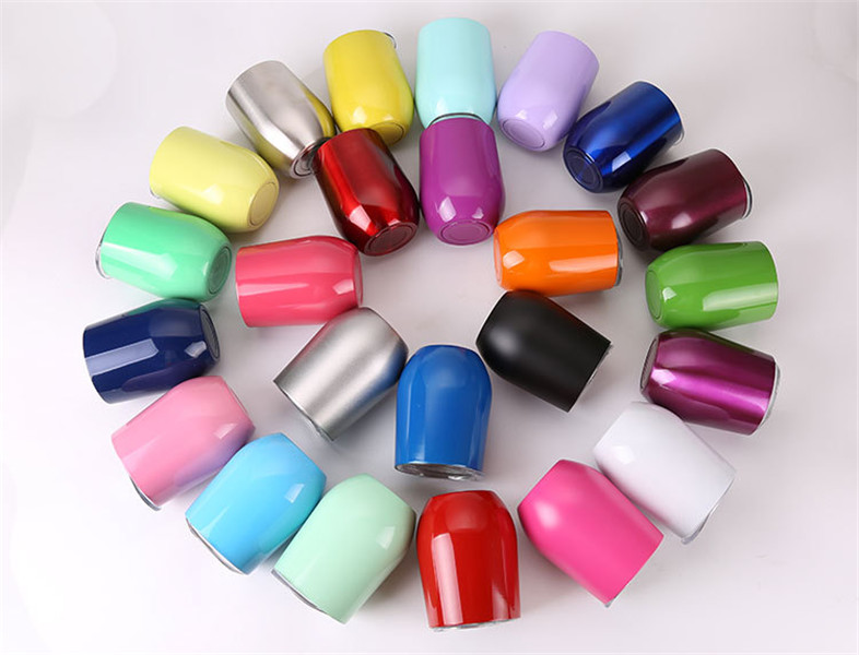 

US Stock 12oz Wine Tumbler Stainless Steel Wine Glasses Egg Cups Colorful Stemless Wine Glasses with Lid Shatterproof Vacuum Egg Shape Mugs, Mix color