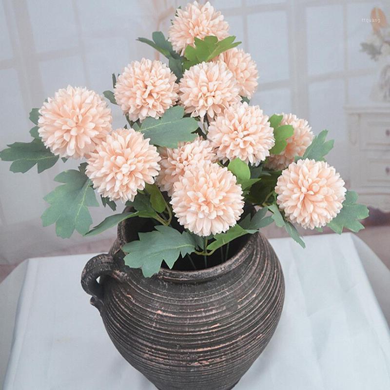 

2 Heads Hydrangea Fake Flowers for Home Garden Decoration Floral Artificial Silk Flower Bouquet Wedding New Year Party Supply1, Red
