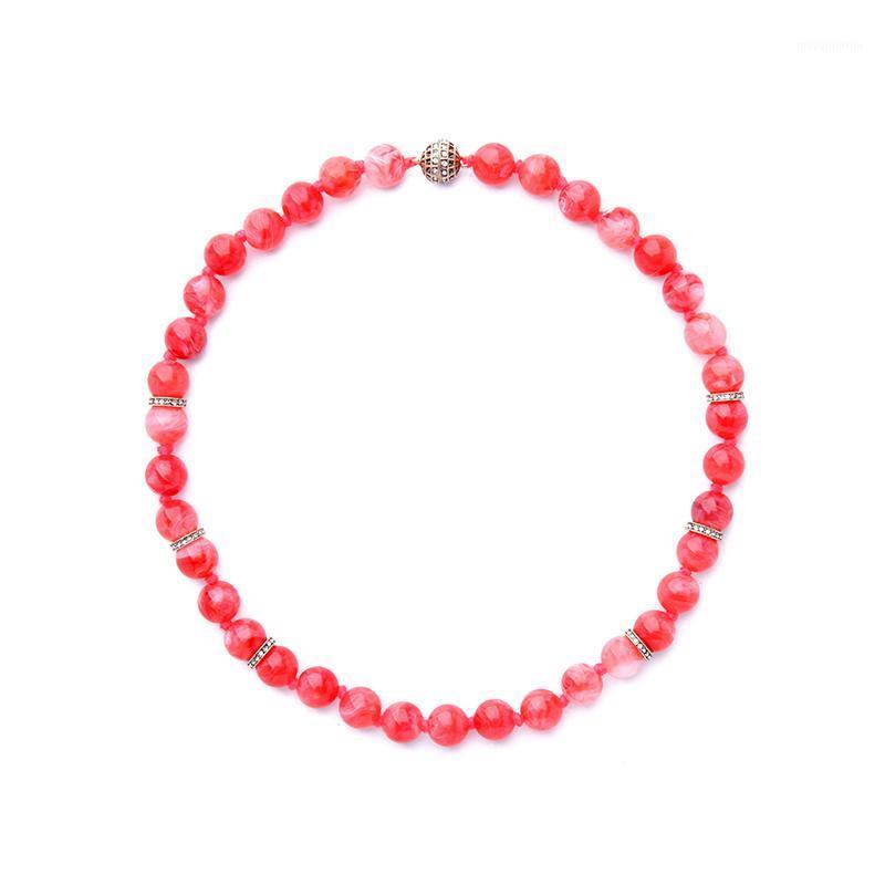 

Handmade Red Beads Strand Necklace Fashion Magnet Ethnic Bohemian Necklace Accessories for Women1