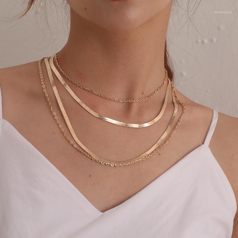 

Geometric Alloy Snake Chain Clavicle Chains Gold Silver Color Women Choker Necklace Female 2020 Fashion Jewelry Short Necklaces1