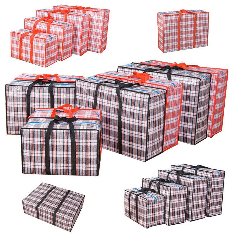 

Portable Plastic Jumbo Laundry Zipped Reusable Large Strong Shopping Storage Bag Laundry Storage Case Luggage Bag with Zipper