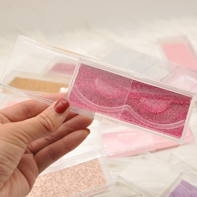 

wholesale eyelash packaging box lash case custom logo faux cils clear plastic acrylic slide drawer case with tray plate vendors