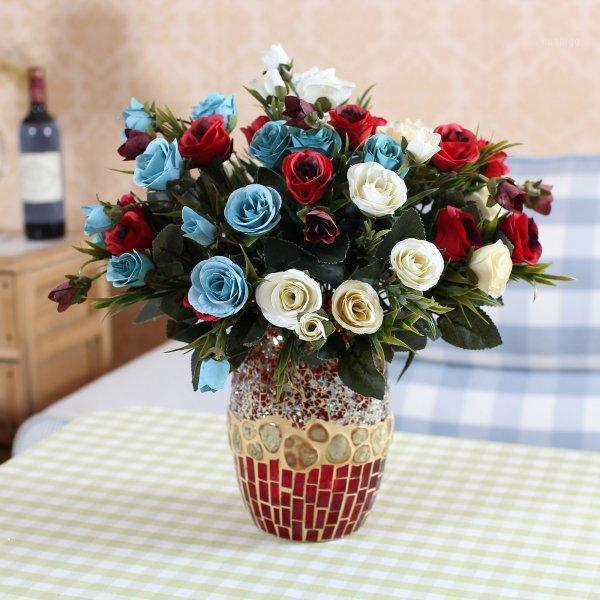 

1 PCS Beautiful Fake Artificial Flower Silk Rose Wedding Bouquet 3 Colors Available F2171, White