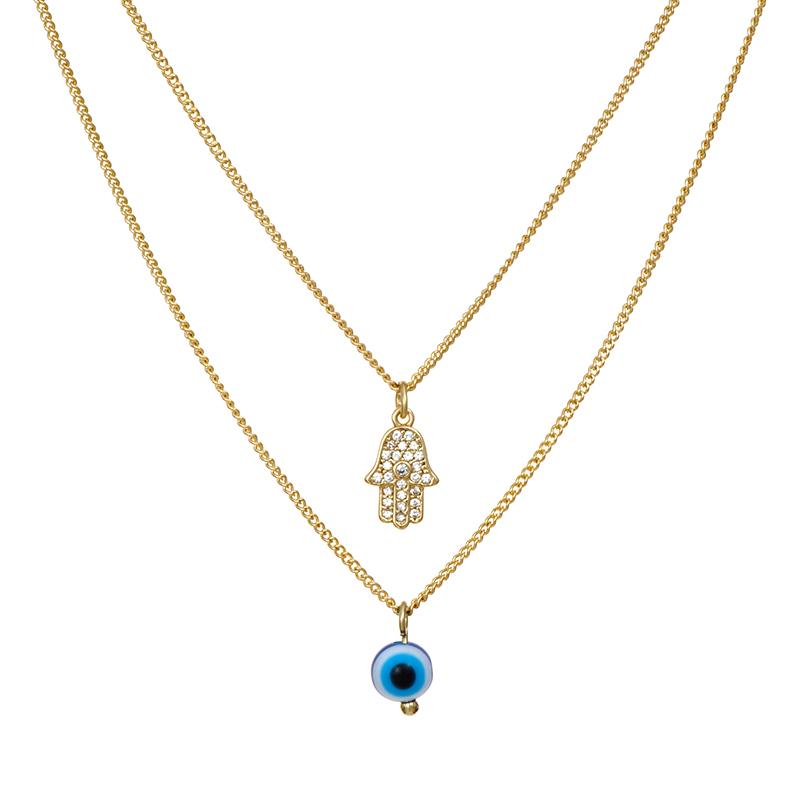 

Chains Jaeeyin 2021 Luck Turkey Evil Eye Pendant Hand Necklace