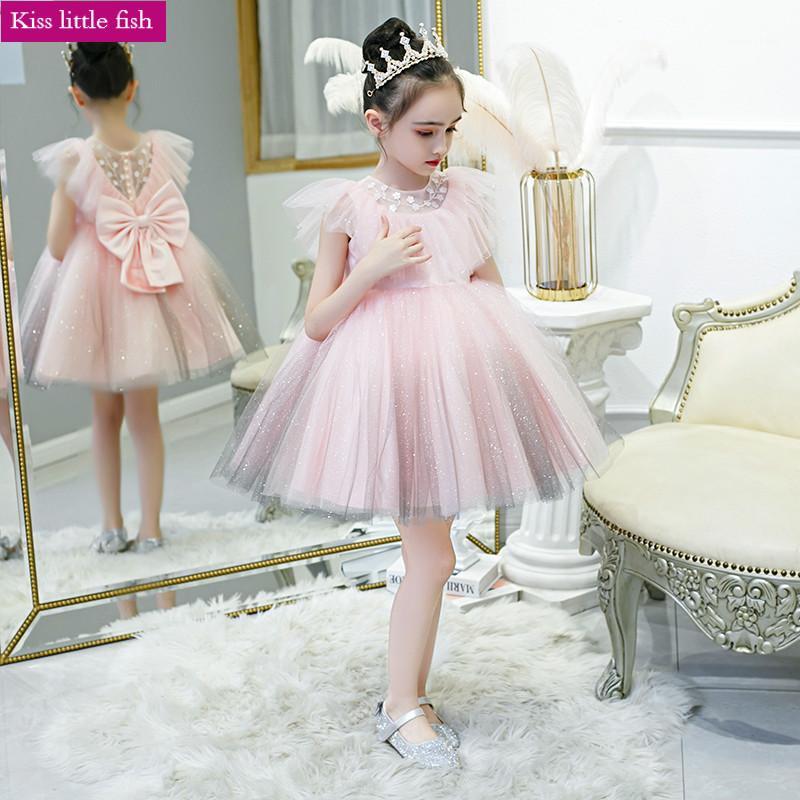 

Free Shipping Pink Girls Pageant Dresses Flower Girl Dresses for Weddings Above Knee, Mini Ball Gown1