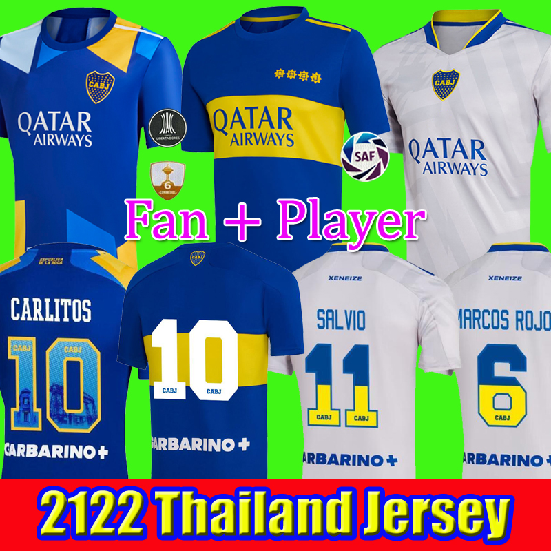 

2021 2022 Boca Juniors Player version Soccer Jerseys MARADONA VILLA VARELA MARCOS ROJO CARLITOS DE ROSSI TEVEZ SALVIO 20 21 22 football tight shirt, 2122 third + patch
