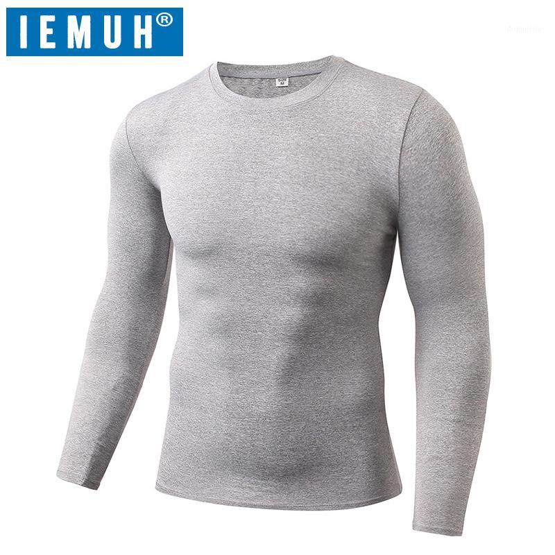 

IEMUH Men' Sport Professional Running T Shirt Quick Dry Long Sleeve Basketball Soccer Training T Shirt Gym Clothing Sportswear1, Black