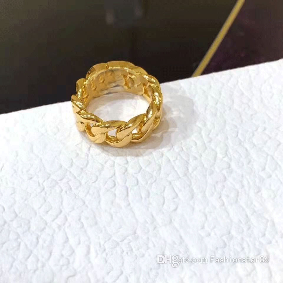 

Fashion designer ring jewelry gold letter rings with box men and women couple birthday party gifts