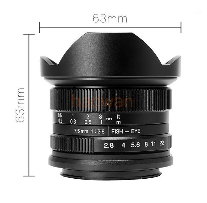 

7.5mm F/2.8 MF Movie Wide Angle Fisheye Lens for Sony a7 A7R A6300 A7R fx xt20 xt2 xe1 m43 gh4 em1 em5 em10 gm1 eosm5 camera1