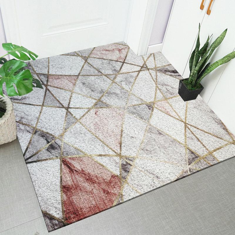 

Simple Nordic Imitation Marble PVC Wire Ring Soft Home Floor Mat Door Mat Cutting DIY Entrance Rug Non-slip Carpet Custom Made1