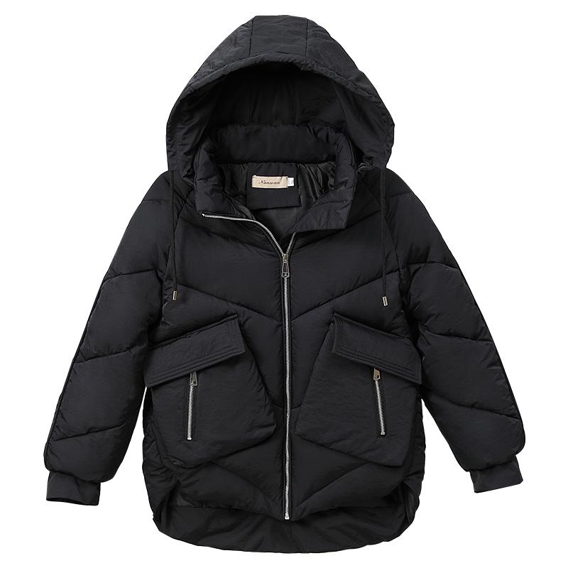 

new 2020 winter down cotton jacket women long coat parkas thickening Female Warm Clothes fur collar down jacket T91, Gold