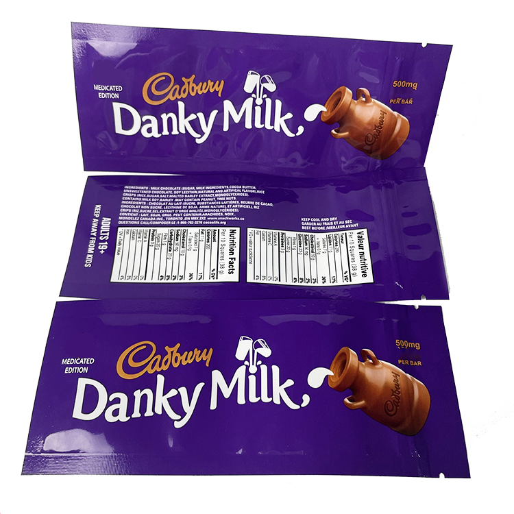 

chocolate bar packaging bags smell proof resealable zipper plastic mylar bag cadbury dairy milk mushroom Cheshire