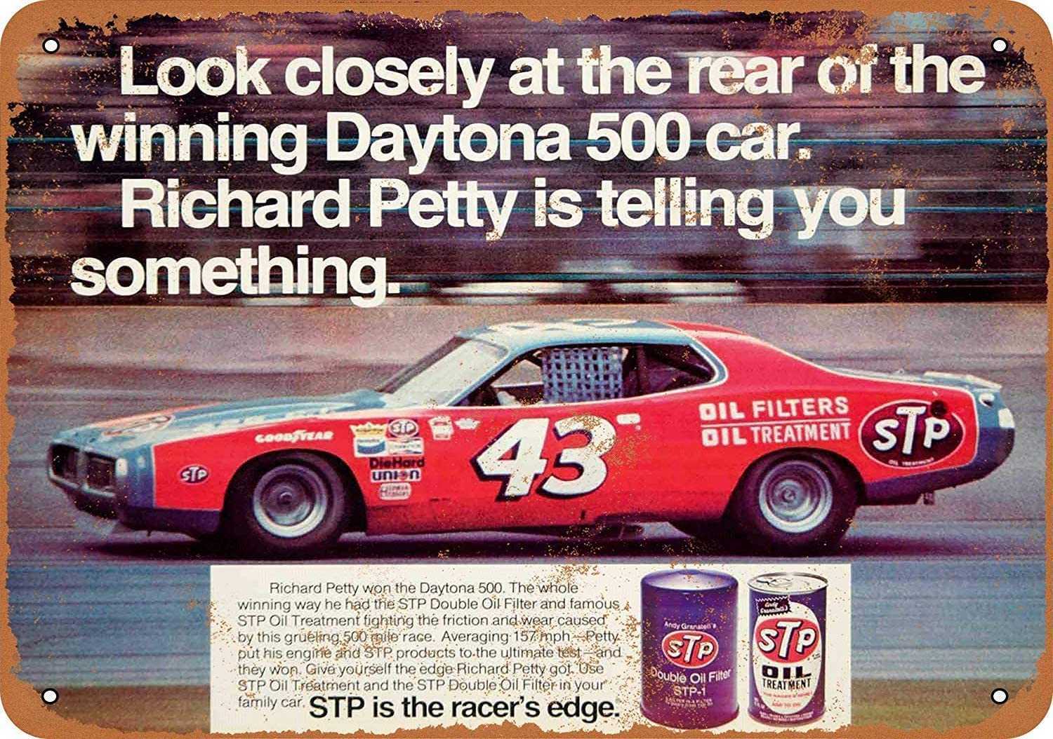 8 x 12 Metal Sign - Vintage Look 1972 Richard Petty for STP Oil Treatment Retro-image-756189911