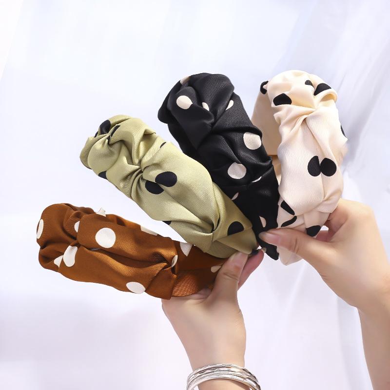 

Women Dot Hairband Girls Boho Fold Headband Lady Hair Accessories Bezel Cute Turban Bandana Ornaments Haarband C987