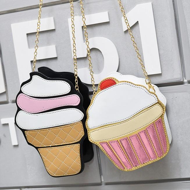 

Tamara Cute Ice Cream Cupcake Women Bag PU Leather Small Chain Clutch Girl Messenger Crossbody Shoulder Bags Purse Handbags, Icecream