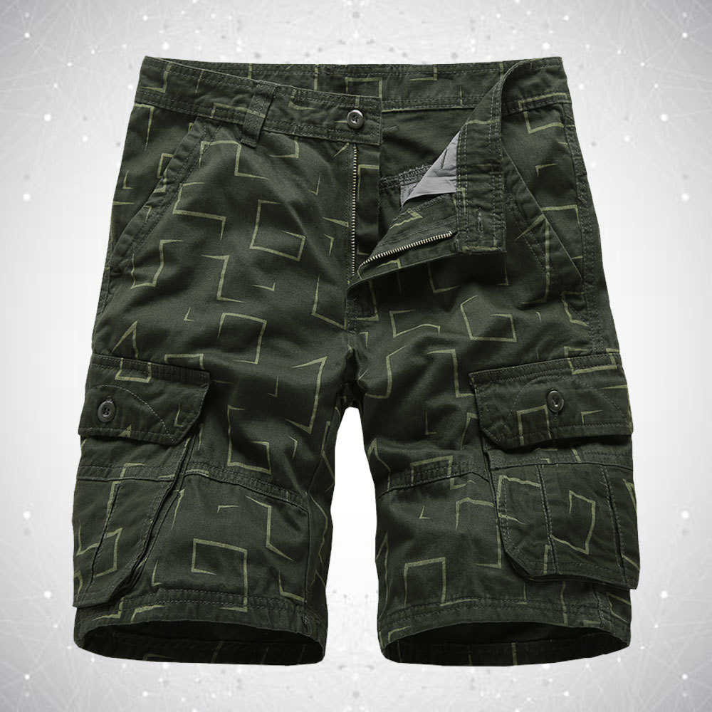 

2021 New Cargo Work Bermudas Summer Pants Pattern Print Short Shorts Cotton Men Fashion Bottoms NUN9, Blue