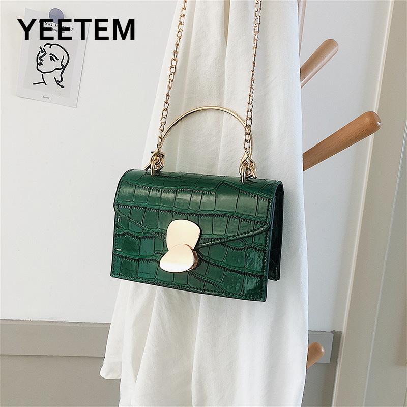 

Fashion Exquisite Shopping Bag Retro Casual Women Totes Shoulder Bags Female Leather Solid Color Chain Handbag Pu Handbags, Black