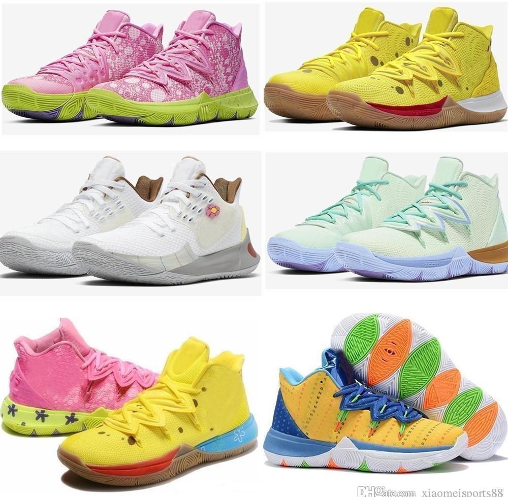 

New 2021 Mens Kyrie TV PE Basketball Shoes 5 For 20th Anniversary Sponge x Irving 5s Pineapple House Womens Sports Sneakers, As shown in illustration