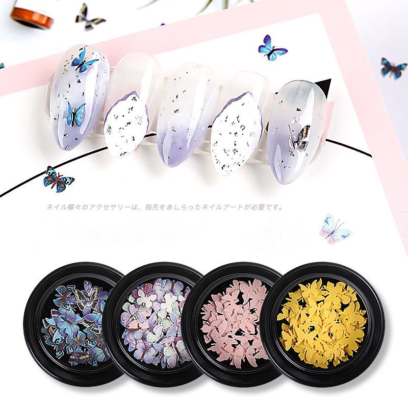 

1 Box Handmade Natural Wood Pulp 3D Butterfly Nail Art Decorations MIni Nail Jewelry Manicure DIY Supplies Charm Nails