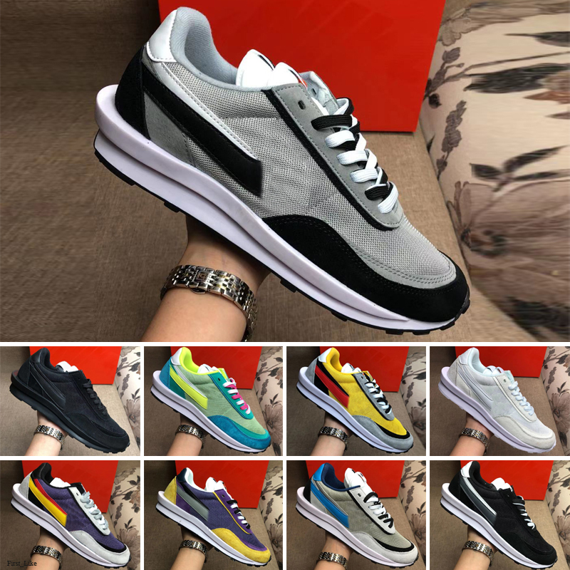 

outdoor waffle daybreak men women run shoes undercover Black White Nylon Varsity Blue Pine Green mens trainers sports sneakers, Color 10