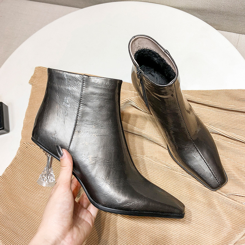 

2021 for Women Cow 22-24.5cm Long in Autumn and Winter Boots XS0O, Grey