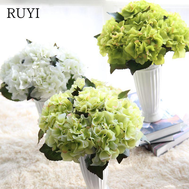 

3PCS New Arrival High Quality Single Hydrangea Simulation Flower Artificiais Artificial Flowers Silk Home Decoration Wedding