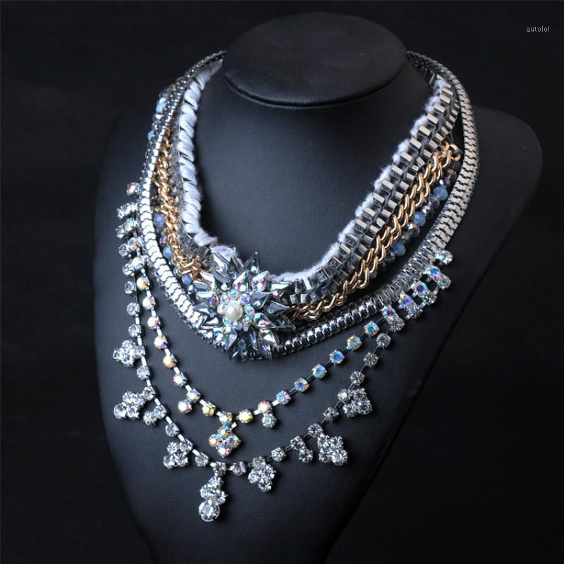

Large Collar Big Chokers Necklaces Women Crystal Statement Necklace1